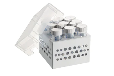 艾本德儲(chǔ)存盒 3 × 3, 可放置 9  個(gè) 50  mL 試管和 4  個(gè) 15  mL 試管，2  件，高 127  mm，5  英寸，聚丙烯材料，可耐受最低 -86  °C，高溫高壓滅菌，帶蓋子